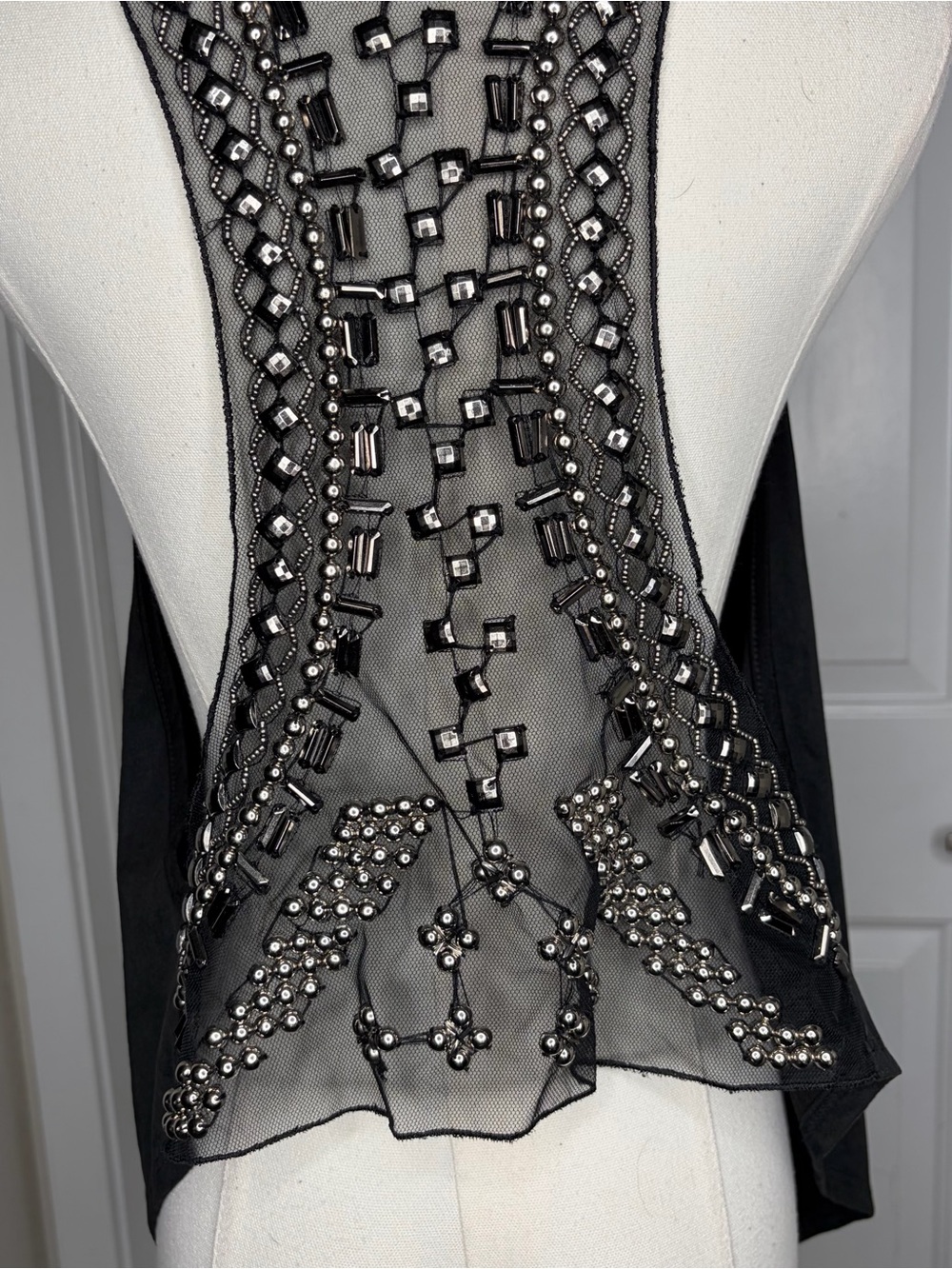 Vintage Y2K Beaded Vest Size M rave indie sleaze layering piece - Picture 2 of 7